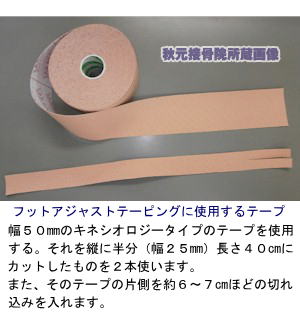 フットアジャストテーピングに使用するテープ